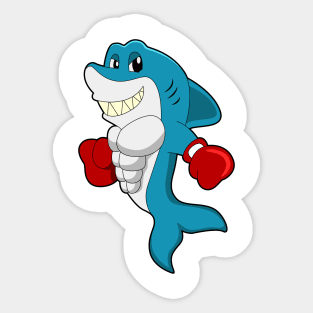 Shark as Boxer with Boxing gloves Sticker